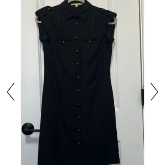 Gianni Bini | Women’s Black Button Down Short Sleeves Shift Dress - Picture 2 of 8